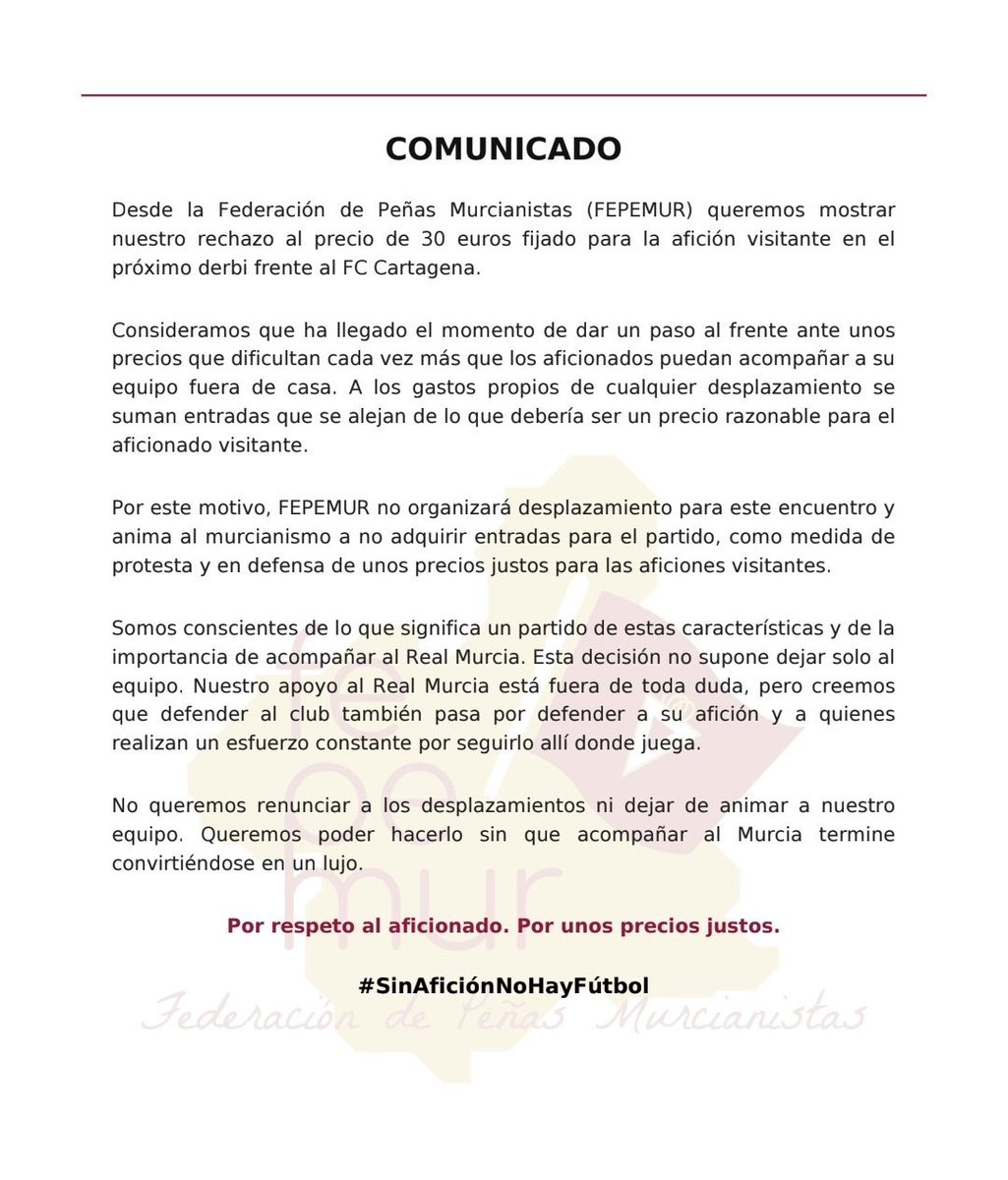 Livcoc's tweet photo. @FanRealMurcia #SinAficiónNoHayFutbol https://t.co/dlaXtsAFF5
