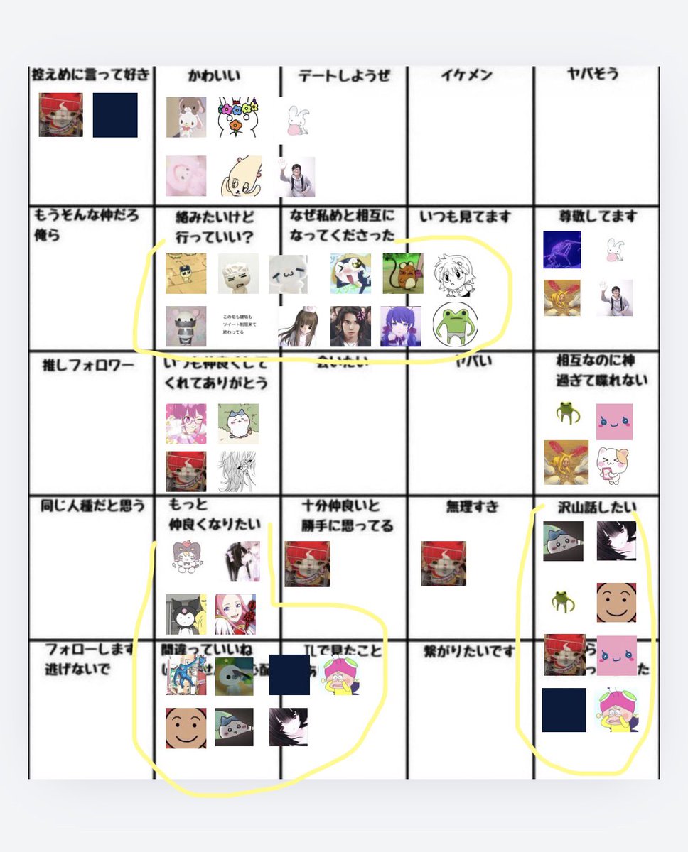 ou0dt's tweet photo. いいねで分類やったよ❣️
いいねしたのにのってないよ！って人は教えてくれ‼️
見えにくくてごめん‼️ https://t.co/hqdhLaz2zg