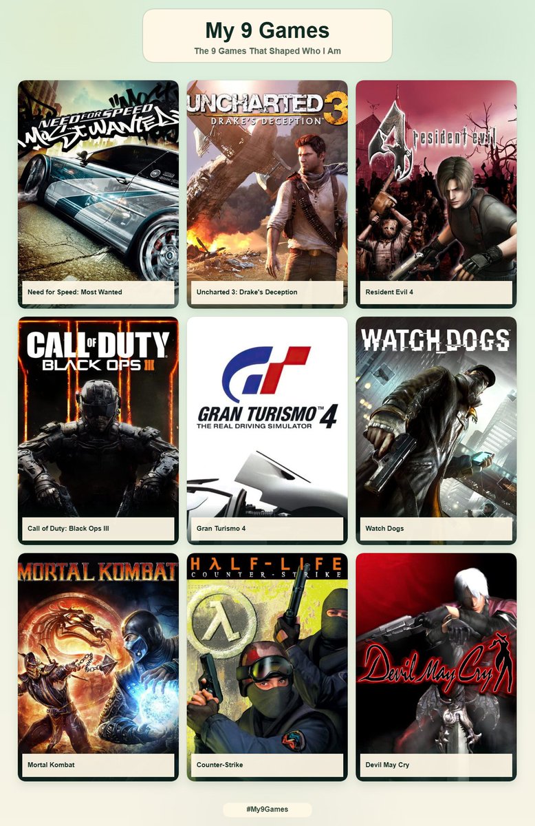 takumiicarp's tweet photo. mis top 9 de juegos que me moldean : https://t.co/duRCeZk0kV