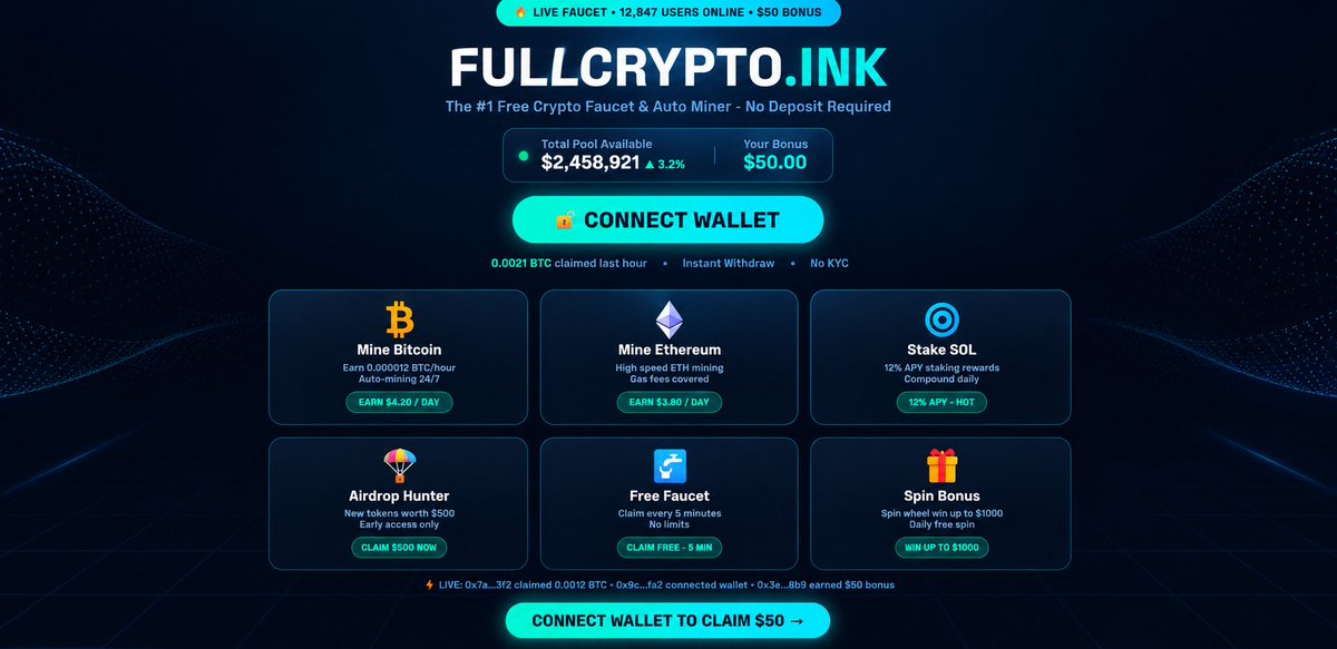 Ronaldo1853's tweet photo. 12,847 people mining right now ⛏️
I share free BTC/ETH faucets that actually pay
👉 https://t.co/PeyNsAdKW4
#aidrop #crypto #vouch #solanaaidrop #sol #btc #eth https://t.co/27D4vYySpG