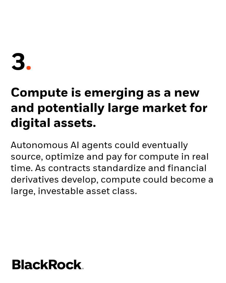 BlackRock's tweet photo. Our latest research paper explores the growing connection between AI and digital assets and explains why broad AI adoption may drive new demand, utility and applications across the digital asset economy. https://t.co/z5T88Orble https://t.co/GMxQqTVmUN