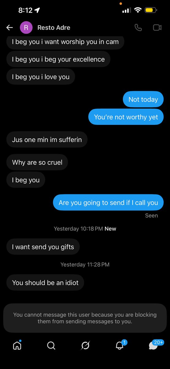 uloveilia's tweet photo. ATTENTION TO ALL DOMS

especially my black doms, if you see a blank account from italy, DO NOT ENGAGE, BLOCK IMMEDIATELY! this guy has been harassing me for weeks now. ive blocked 3 of his accounts already and now he’s being fucking racist. please repost to warn others and report https://t.co/cDXsxtMcNo