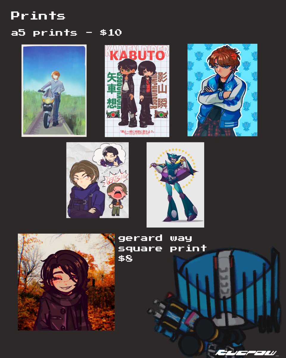 owiehinata's tweet photo. queer artist market catalogue !! (1/2)

🦊🐮 fandoms: enstars, iron lung, kamen rider, mcr, phm, ryan gosling / rgcu, transformers, original stuff

we’ll be at unsw leighton hall from 10am - 5pm today (21/09) pls do come by :) https://t.co/zmhQOfkiHr