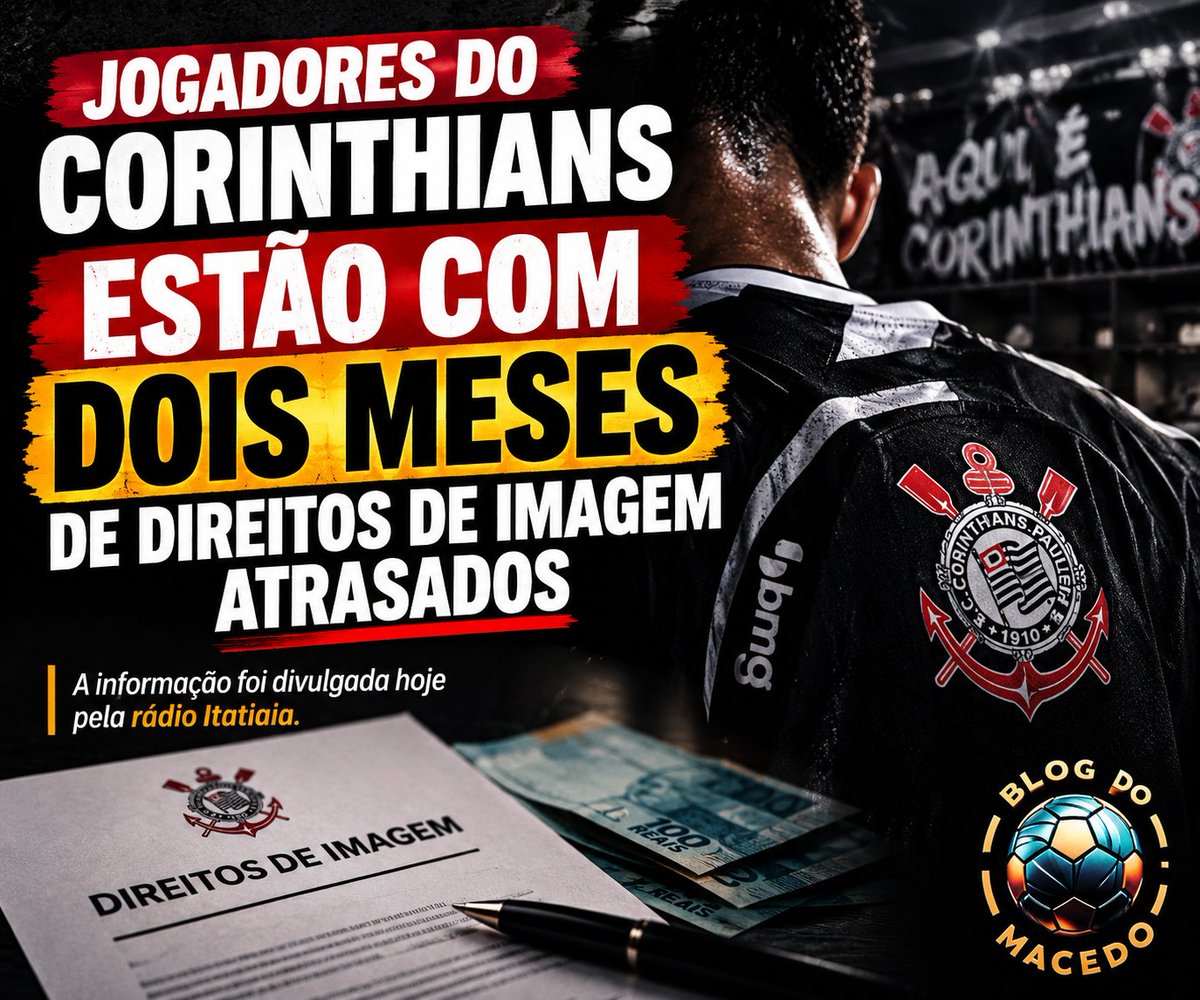 BlogdoMacedo's tweet photo. 🚨 DIREITOS DE IMAGEM ATRASADOS: JOGADORES DO CORINTHIANS PODEM RECORRER À JUSTIÇA PARA RESCINDIR CONTRATOS‼️

Elenco alvinegro estaria com dois meses de direitos de imagem pendentes, segundo informação divulgada pela Rádio Itatiaia. Situação pode abrir caminho para pedidos de rescisão indireta, conforme prevê a Lei Geral do Esporte.

O Corinthians voltou a enfrentar um problema financeiro que pode gerar consequências dentro e fora de campo. Segundo informação divulgada nesta terça-feira (22) pela Rádio Itatiaia, jogadores do elenco profissional estariam com dois meses de direitos de imagem atrasados.

O cenário preocupa porque a inadimplência pode dar aos atletas a possibilidade de recorrer à Justiça do Trabalho para solicitar a rescisão indireta dos contratos.

O QUE DIZ A LEI?

O artigo 90, §1º, da Lei Geral do Esporte (Lei nº 14.597/2023) estabelece que o atleta pode considerar rescindido o contrato especial de trabalho esportivo quando houver inadimplemento de salário ou de contrato de direito de imagem por período igual ou superior a dois meses.

Na prática, caso os atrasos sejam confirmados e preencham os requisitos legais, os jogadores poderão buscar judicialmente o encerramento dos vínculos, além da cobrança dos valores devidos e de eventuais verbas rescisórias previstas na legislação.

Entretanto, o atraso não provoca uma rescisão automática. Cada atleta precisa avaliar sua situação e, em caso de disputa, obter o reconhecimento judicial do direito.

CASOS RECENTES NO FUTEBOL BRASILEIRO

A possibilidade não é apenas teórica. Nos últimos meses, jogadores recorreram à Justiça em razão de dívidas envolvendo salários, direitos de imagem e outras obrigações contratuais.

No Santos, Mayke e Tiquinho Soares protagonizaram casos recentes de disputas relacionadas a atrasos financeiros. Ambos buscaram o encerramento dos vínculos com o clube, em processos que envolveram dívidas de remuneração e direitos de imagem.

Outros atletas, como Quirino, do Santa Cruz, e Éverton Brito, da Ponte Preta, também tiveram decisões judiciais relacionadas à rescisão indireta por inadimplência.

RISCO PARA O CORINTHIANS

A eventual confirmação de dois meses de direitos de imagem em atraso aumenta a pressão sobre a atual administração alvinegra. Além do impacto financeiro, o clube pode enfrentar ações judiciais individuais, cobranças de valores e dificuldades para manter a estabilidade do elenco.

O fato é que o atraso de direitos de imagem pode deixar de ser apenas um problema contábil e se transformar em uma questão jurídica de grande impacto para o futebol do Corinthians.

O clube vai conseguir regularizar as dívidas antes que os jogadores recorram à Justiça?

#BlogdoMacedo
Apoio: #1908CoffeeStation