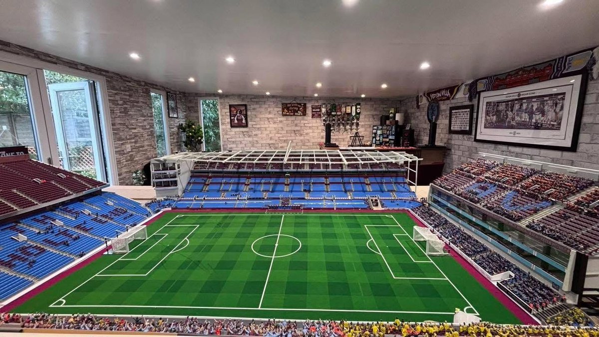theawayfans's tweet photo. This Aston Villa fan has built a replica of Villa Park in his home bar.

Impressive stuff! 👏 https://t.co/YZV96NHxqZ