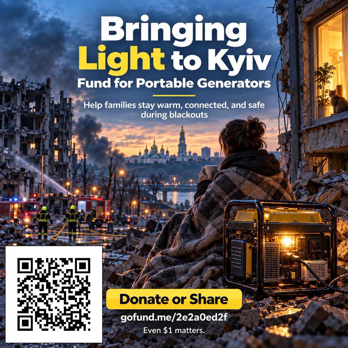 NSpass79's tweet photo. When the power goes out, a portable generator can mean light, warmth, a charged phone and connection for a family in Kyiv.

A generator cannot stop a missile. But it can give a family light.

Even $1 matters. 🇺🇦

https://t.co/8zol6S5uEs

#Kyiv #Ukraine #HelpUkraine https://t.co/8gGqZ5NUD5