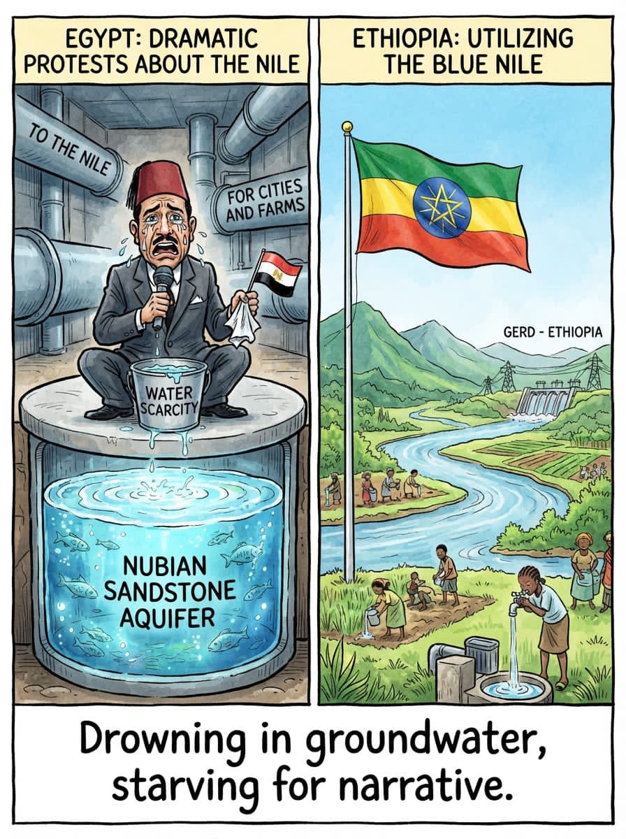 EphremLuna's tweet photo. Egypt conceals its access to the massive Nubian Sandstone Aquifer oneof the largest groundwater reserves onEarth to construct anarrative of victimhood,leveraging false scarcity to preserve aself serving geopolitical monopoly overthe NileRiver.
#ExposeEgyptHypocrisy #NubianAquifer https://t.co/uzVHQpHY1k