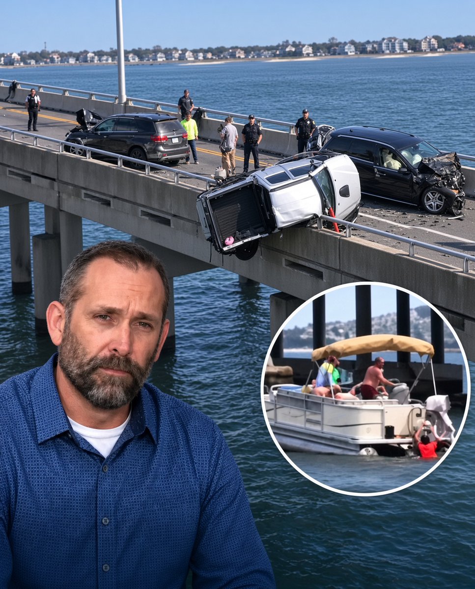 DavidJHarrisJr's tweet photo. 🚨INCREDIBLE: During a multi-vehicle collision on the Route 90 bridge in Ocean City, Maryland, a 2-year-old girl was ejected from a pickup truck, falling nearly 30 feet into the Assawoman Bay below.

Jonathan Bauer, who was driving across the bridge with his teenage daughter when the crash occurred, rushed over to inspect the wreckage. Looking down into the water, he saw the toddler floating face down and becoming unresponsive.

Without hesitation, Bauer instructed his daughter to flag down first responders, removed his shoes, and leapt off the bridge into the bay. He swam to the little girl, lifted her onto his shoulder, and patted her back until she coughed up water and began breathing again.

A passing pontoon boat quickly navigated toward them, pulling both Bauer and the toddler out of the water and transporting them to shore, where emergency personnel were waiting. The child was airlifted to a regional medical center for evaluation and released the following day in good condition.

Bauer was later honored by local law enforcement and civic leaders for his decisive actions and selflessness.