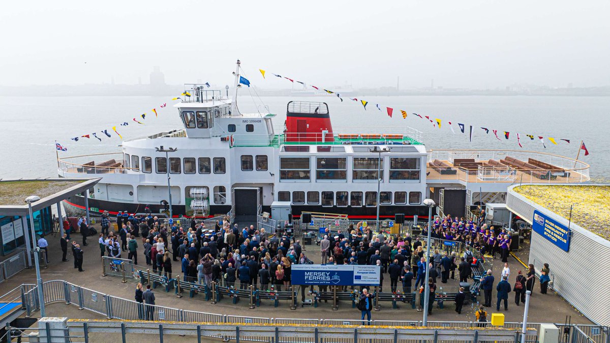 MerseyFerries's tweet photo. From blessing to bottle break to maiden voyage. A memorable day as Royal Daffodil officially takes her place in Mersey Ferries history. 🚢⚓#RoyalDaffodilEra #MerseyFerry https://t.co/IHnIHhIRPU
