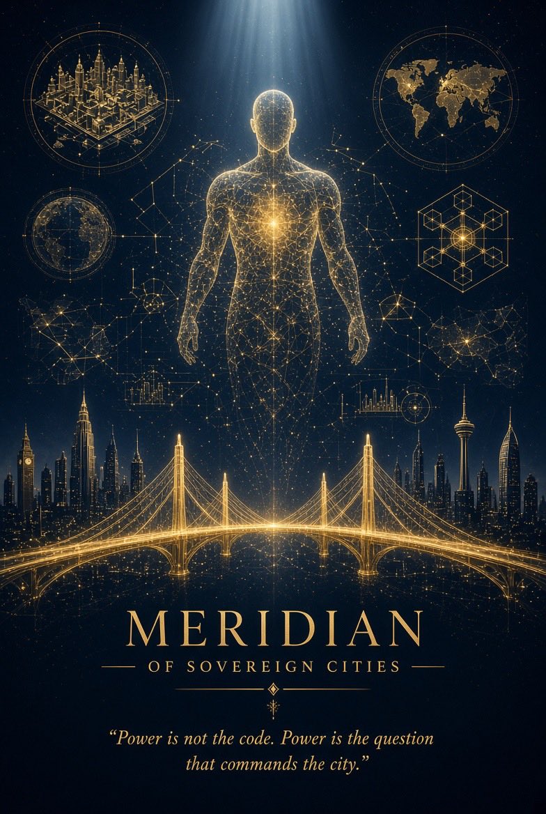 MeridianYZ's tweet photo. Power is not the code.
Power is the question that commands the city.

The few who understand this do not build smart cities.
They build sovereign ones.
#Meridian https://t.co/HhIoVIqzXX