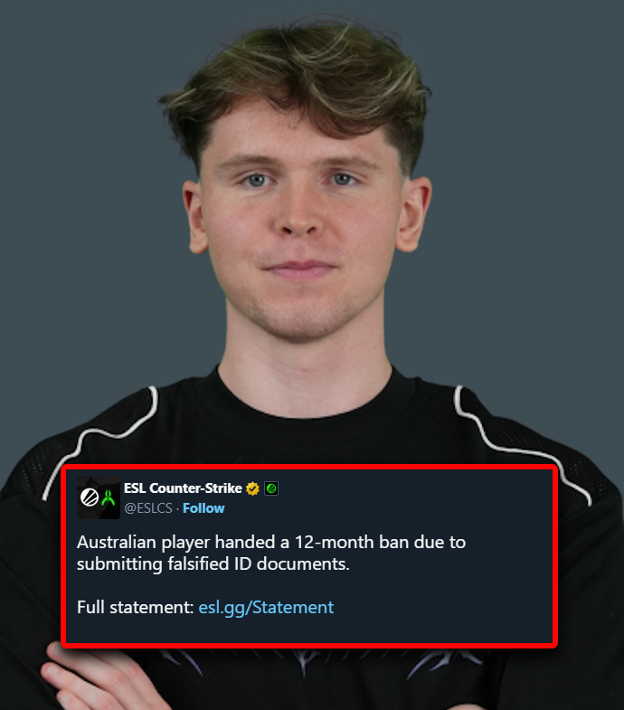 NartOutHere's tweet photo. 👀 Fun fact about BC Game’s rumoured new addition asap

Back in 2020, he received a 12-month ban from all DreamHack, ESL and ESEA tournaments and leagues after attempting to enter an 18+ tournament while he was 17

During the age verification process, he provided a false date of birth and submitted a falsified ID document in an attempt to get around the age restriction

Six years later, he could now be making the biggest move of his career 🙌