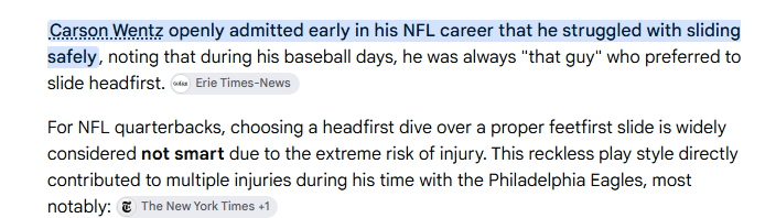 JayDecker44's tweet photo. @AyeThatsAce @JHutton513 as a follow up, the previous eagles QB was scolded for this as well (lead to multiple injuries). https://t.co/dQCGMMh9vd