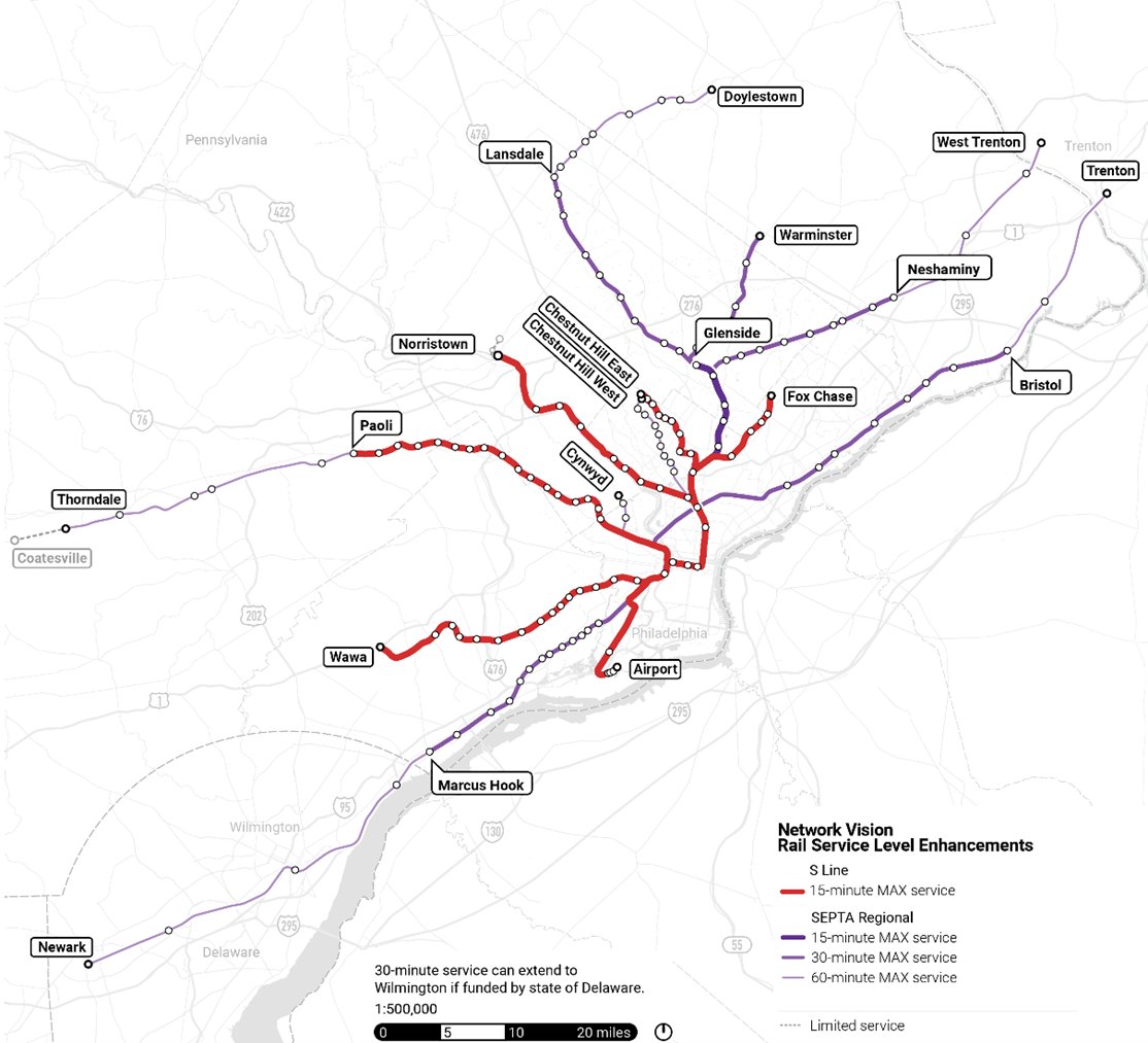 Aden_Yacobi's tweet photo. Reimagining Regional Rail is finally out!

The long term plan will turn a large part of SEPTA’s regional rail network into essentially a second metro system. https://t.co/OPrRV4LFDA