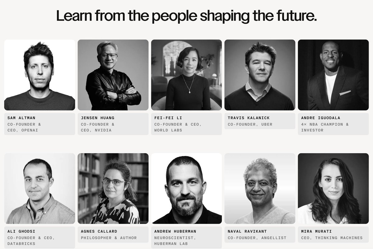 liangsays's tweet photo. powerful network and ecosystem behind a16z's new university effort

teaching staff and mentors include @sama, @JensenHuang, @naval, @miramurati, @travisk etc

founding and hiring partners include @OpenAI, @AnthropicAI, @Google, @Meta, @PalantirTech and more... all in downtown sf https://t.co/3ueQ95qWfb