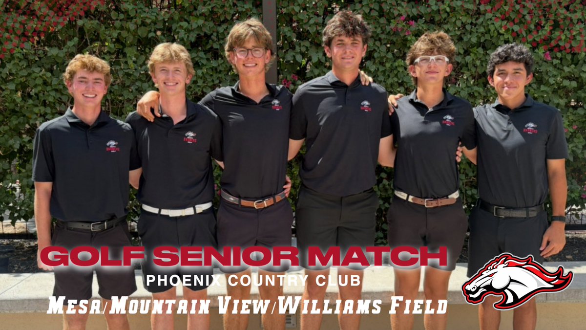 BrophyAthletics's tweet photo. GOLF / We celebrate our six seniors (Blake Brislin, Patrick Desmond, Jack Langbein, Reid Montorosso,  Asher Nelson, Evan Tyree) at today's match against Mesa, Mountain View and Williams Field. The match starts at 3 pm at Phoenix Country Club. The ceremony is post-match. https://t.co/rNgzVJ1aUp