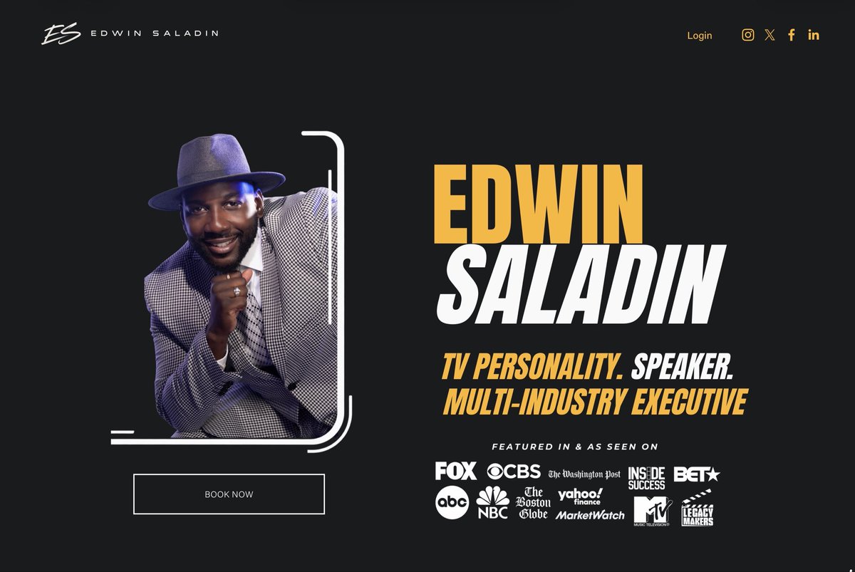 iamChiCodez's tweet photo. https://t.co/MrbJEnjbQC

The official home of EDWIN SALADIN is now live.

For television, film, speaking engagements, events, strategic partnerships &amp; select projects — inquiries are now open.

#EdwinSaladin #WorldOfWealth #TVPersonality #Speaker #MultiIndustyExecutive https://t.co/PMGgJixlyN