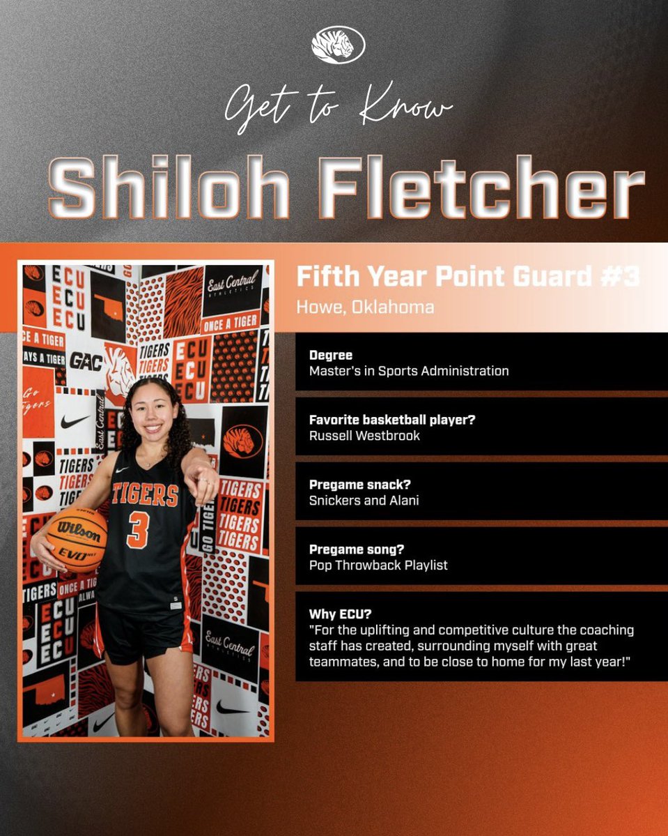 ECUTigersWBB's tweet photo. Our next tiger 🐅 

Fifth Year Point Guard Shiloh Fletcher https://t.co/16Bhy6YHVO