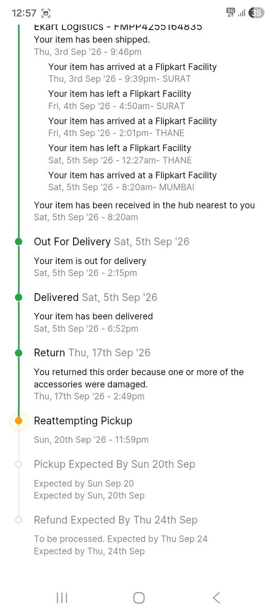 baaaaaaaaaaaaz's tweet photo. (1/4) Urgent Complaint – Failed Pickup Since 8 September 2024 &amp; Immediate Refund Required
I have been receiving messages from @Flipkart @flipkartsupport regarding the product pickup since 8th September 2024, but despite repeated assurances @jagograhakjago https://t.co/57m9w5W8yJ