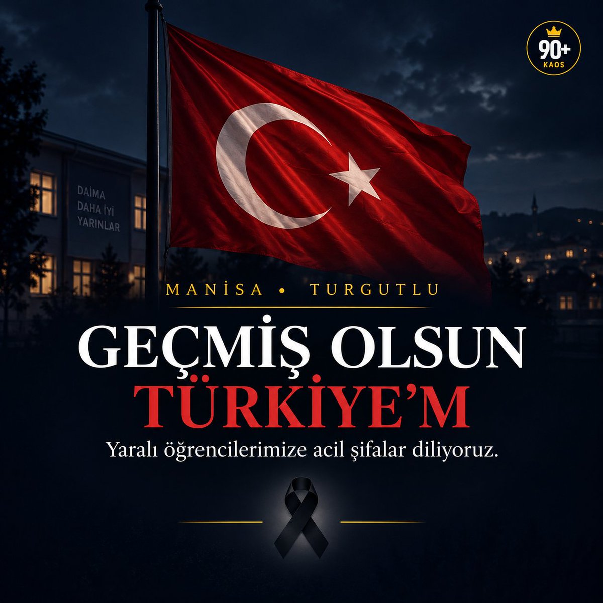 90pluskaos's tweet photo. Manisa’nın Turgutlu ilçesinde okul yakınında gerçekleşen silahlı saldırıda yaralanan öğrencilerimize acil şifalar diliyoruz.

Geçmiş olsun Manisa.
Geçmiş olsun Türkiye’m. 🇹🇷

Şiddetin her türlüsüne karşıyız.

#saldırı https://t.co/UpysCPiKOq
