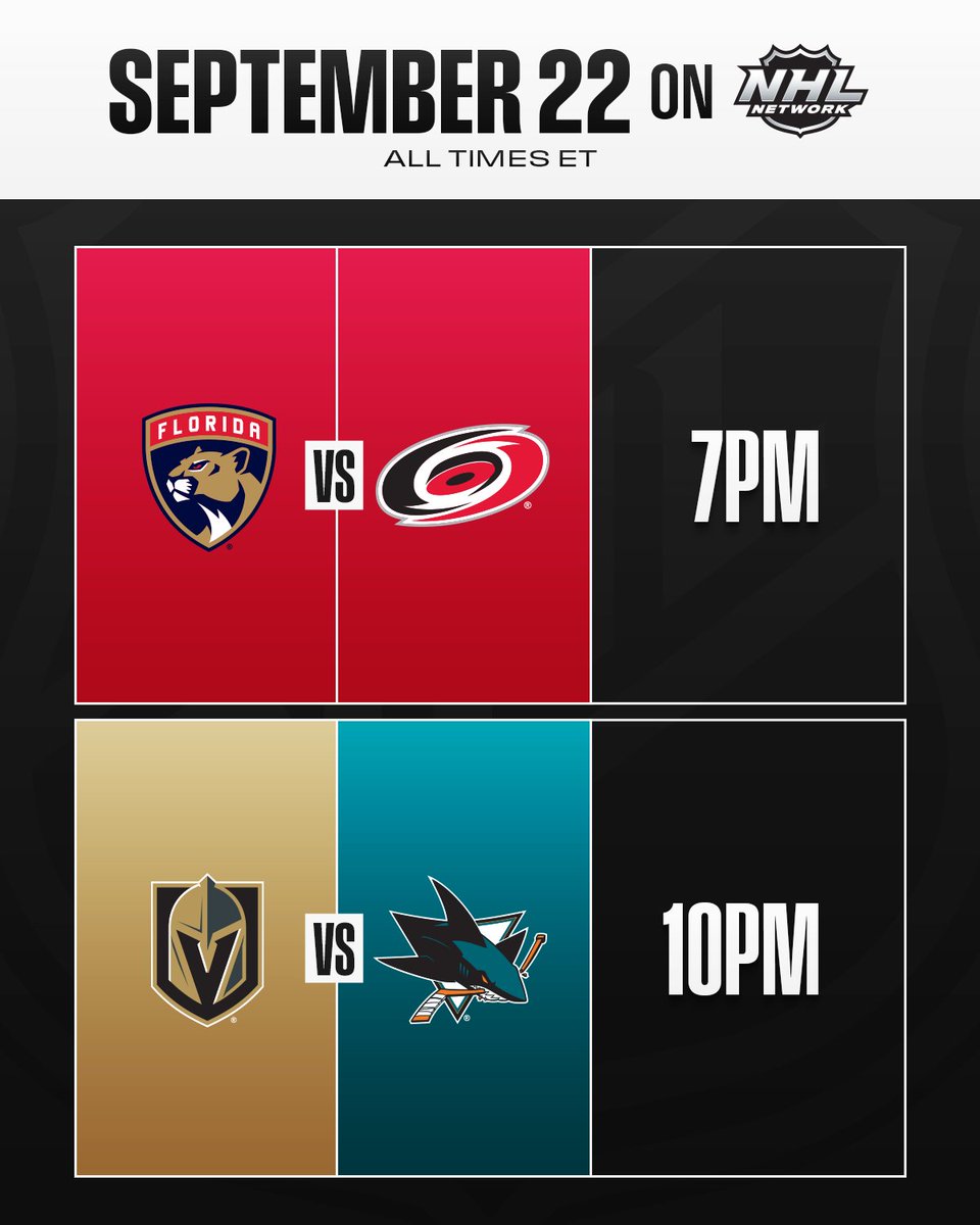 NHLMedia's tweet photo. Preseason action rolls on from coast-to-coast tonight on NHL Network! https://t.co/BGrTjxcE8X