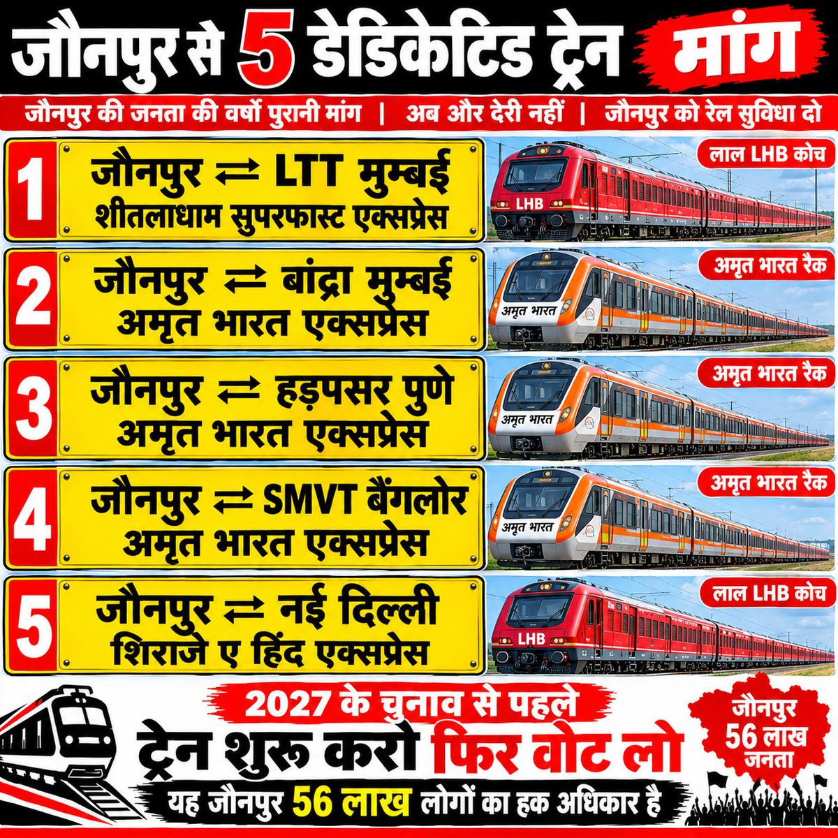 JRIV_Jaunpur's tweet photo. @VSOMANNA_BJP
@RailMinIndia 
@RailwayNorthern 
@drm_lko 
@GM_NRly 
@SrDOMLKO
@AshwiniVaishnaw 
@BabuSinghKush5 
@SeemaDwivediMP 
@RailwaySeva 
@nerailwaygkp
@RailwayNorthern
@drmbsbner
@PMOIndia
Please kindly take appropriate action Immediately 
#Jaunpur 
#जौनपुर 
#indianRail https://t.co/0dU2D5vpff
