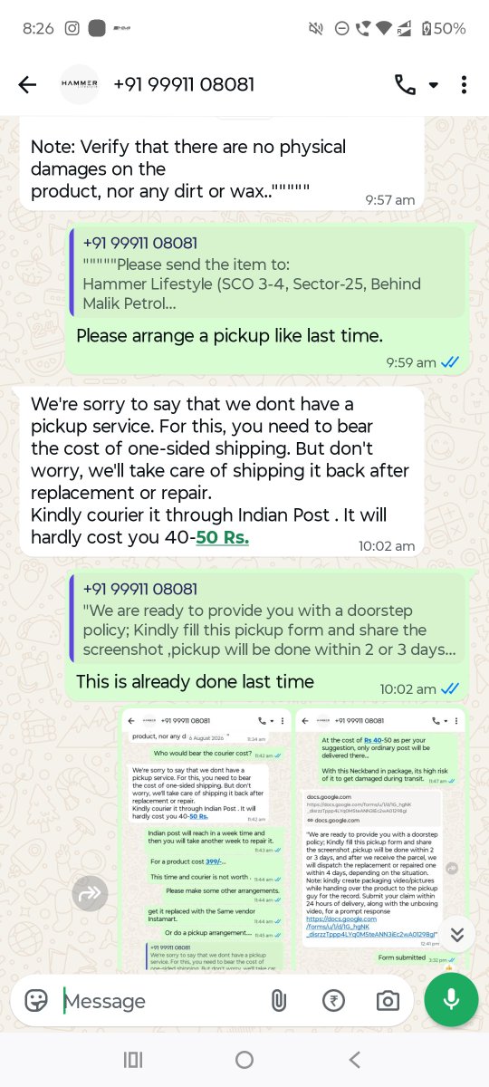 ashish3110's tweet photo. @HammerLifestyle - if your product is not right, don't sell it. If you don't have funds to fulfill the warranty claims then, don't give warranty. But please don't make promises you can't fulfill..@BandBajaateRaho https://t.co/7wpznW26YI