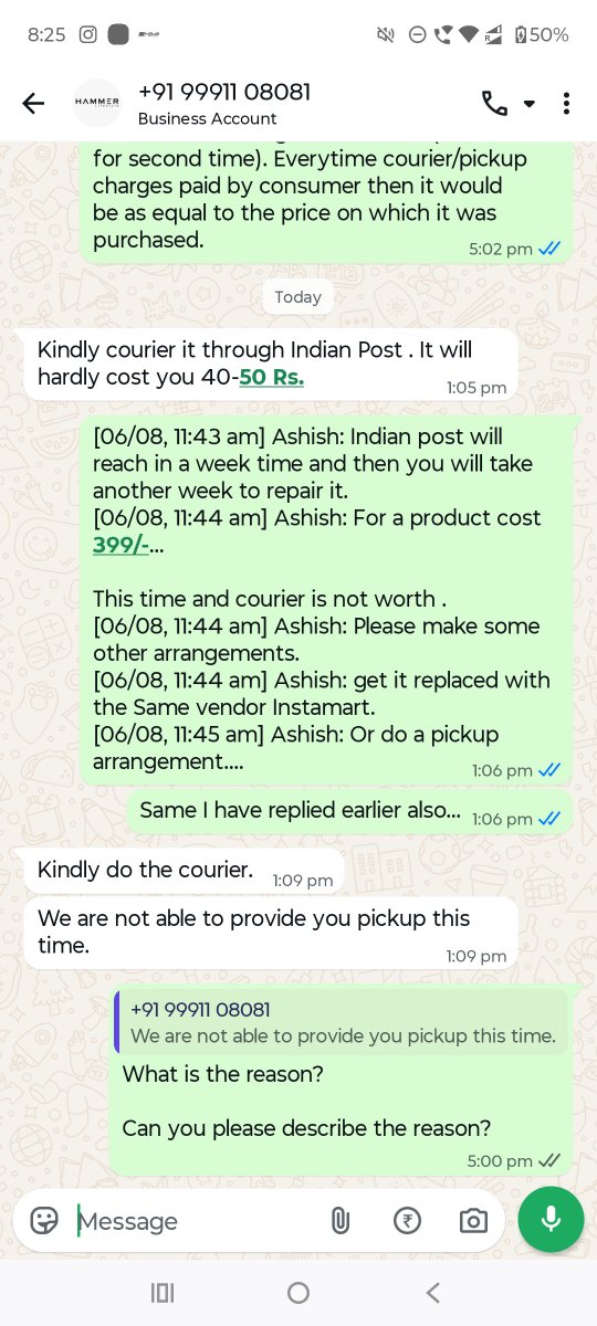 ashish3110's tweet photo. @HammerLifestyle - if your product is not right, don't sell it. If you don't have funds to fulfill the warranty claims then, don't give warranty. But please don't make promises you can't fulfill..@BandBajaateRaho https://t.co/7wpznW26YI
