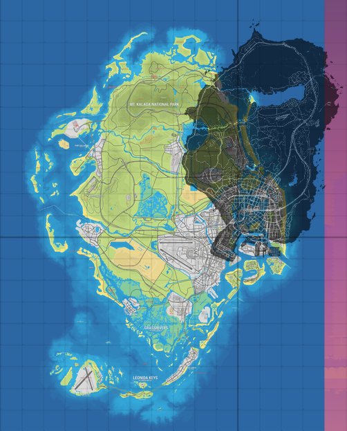 mathisFOR2's tweet photo. Here’s a real comparison of the GTA 5 vs GTA 6 maps 

The GTA 6 map is around 2.2x larger 🔥 https://t.co/Nb1HkYGyM2