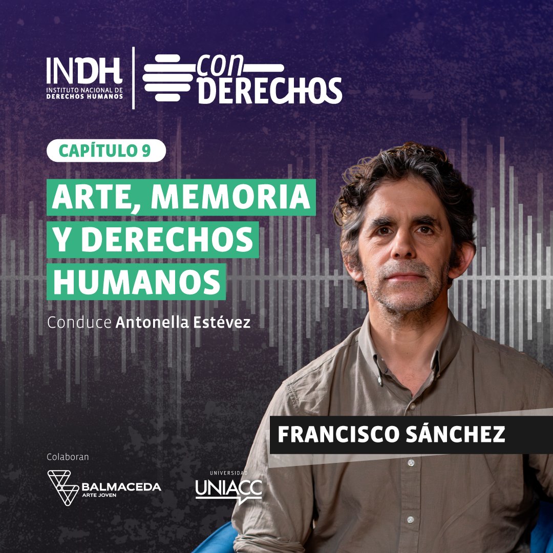 inddhh's tweet photo. 🎭 Este jueves se estrena un nuevo capítulo de #ConDerechos.

La periodista Antonella Estévez conversa con Francisco Sánchez, actor, dramaturgo y fundador de Tryo Teatro Banda, sobre el rol del teatro en la construcción de la memoria y su capacidad para conectar el pasado con el presente.

🎧 Escucha el capítulo en YouTube y Spotify