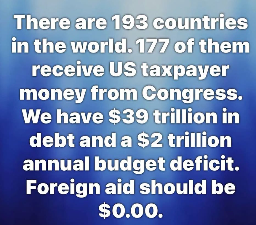 wtandros's tweet photo. @RepRoKhanna end ALL foreign aid https://t.co/MCJ1Qi16ry