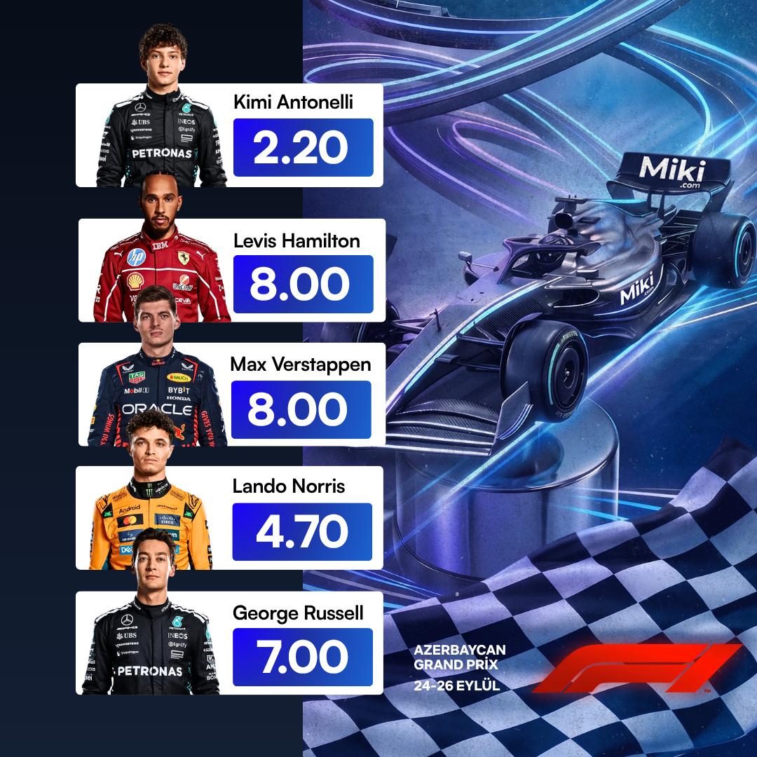 mikiresmii's tweet photo. 🚩Formula 1 Azerbaycan Grand Prix Miki'de

 Formula 1 ve diğer tüm motor sporlarını Miki'de en yüksek oranlarla oyna!

Güncel Giriş Adresimiz Bio'da https://t.co/Af0TzKtdwu