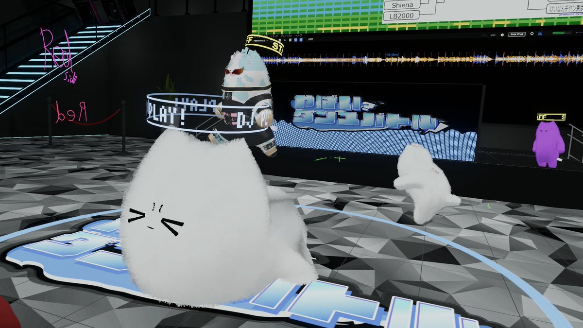 shibi26ri's tweet photo. #やばばと_VRC 
観戦してきました！！初めてダンスイベント観に行ったんやけどめちゃくちゃ面白かった…！！DJも刺さる曲ばっかりで最高🔥
ネコチヤンであれだけ踊れるってほんまに何❓
第二回開催も濃厚らしいので楽しみ〜人型も観に行くぞ！！絶対な！！ https://t.co/tMaMh2Y6yE