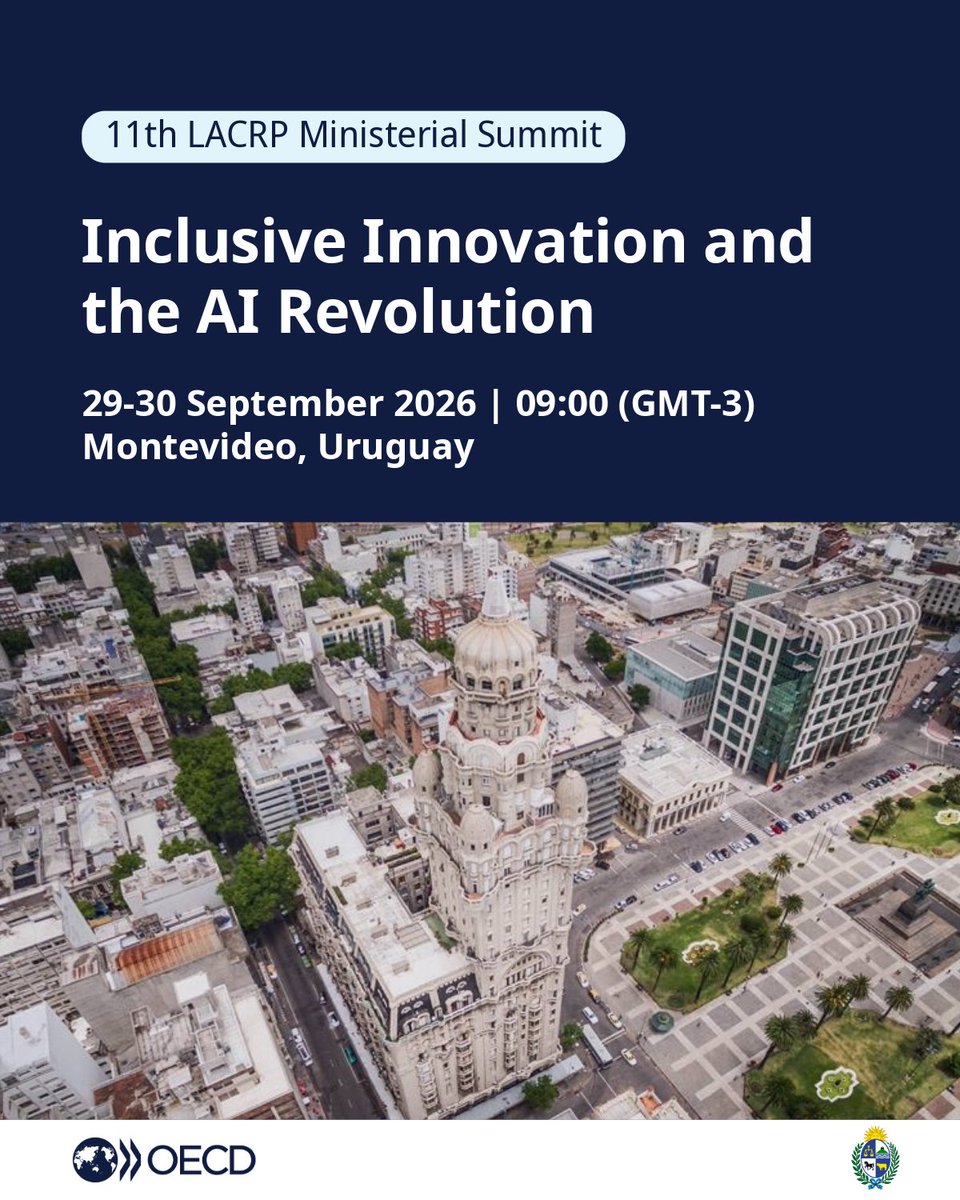 OECD's tweet photo. What role can AI and innovation play in boosting productivity across Latin America and the Caribbean (LAC)?

Join us live from Montevideo for the opening of the 11th #OECD-LAC Ministerial Summit with @MathiasCormann @OddoneGabriel and @_AnabelG ➡️ https://t.co/CtTGpU0jeB https://t.co/EdbE1PY2LL
