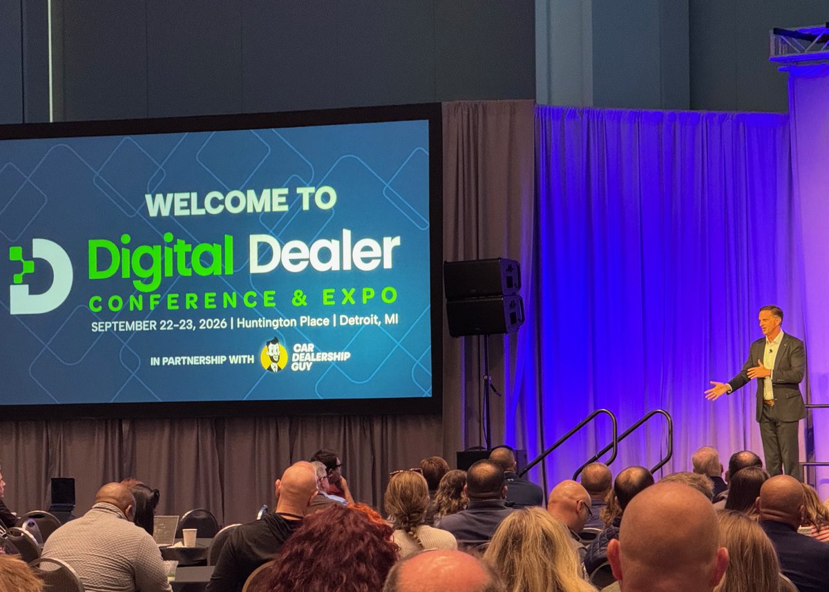 DigitalDealer's tweet photo. Welcome to Digital Dealer 2026!
Detroit is officially live. Sam and Glenn just opened the show with a keynote that set the tone for two days built around what matters most to your dealership: smarter marketing, sharper strategy and real growth.
#DigitalDealer #DDCE2026 https://t.co/dEWzuJZRhY