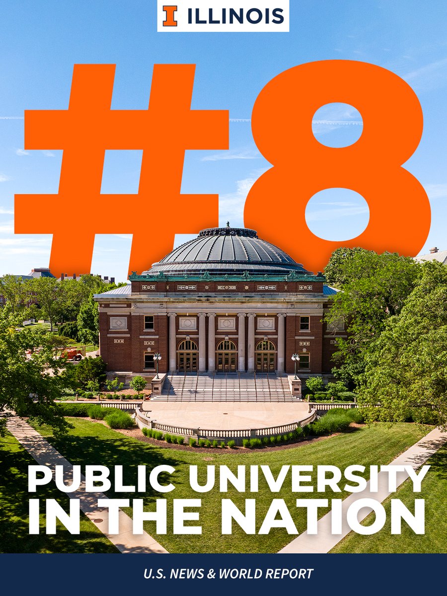 UofIllinois's tweet photo. #ILLINOIS leads the way. 🧡💙 @usnews named Illinois among the nation’s top universities in its latest Best Colleges rankings. https://t.co/wQICPatqnk