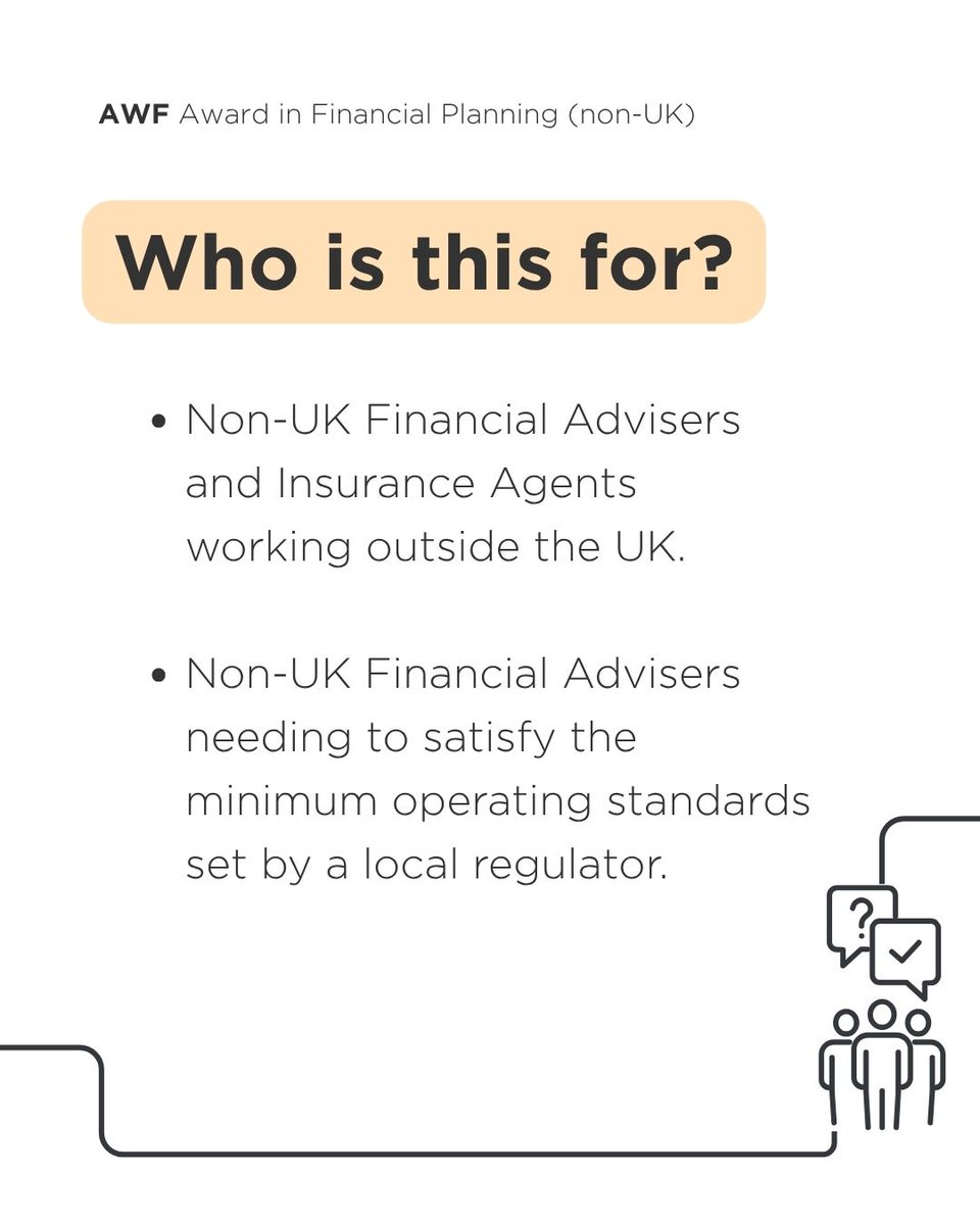 CIIGroup's tweet photo. The Award in Financial Planning (non-UK) provides knowledge and understanding of the financial planning process within a professional business environment and the core financial and life assurance products suitable to a client’s needs.

Find out more: https://t.co/izaEih3S40 https://t.co/gKfoeOdM6d