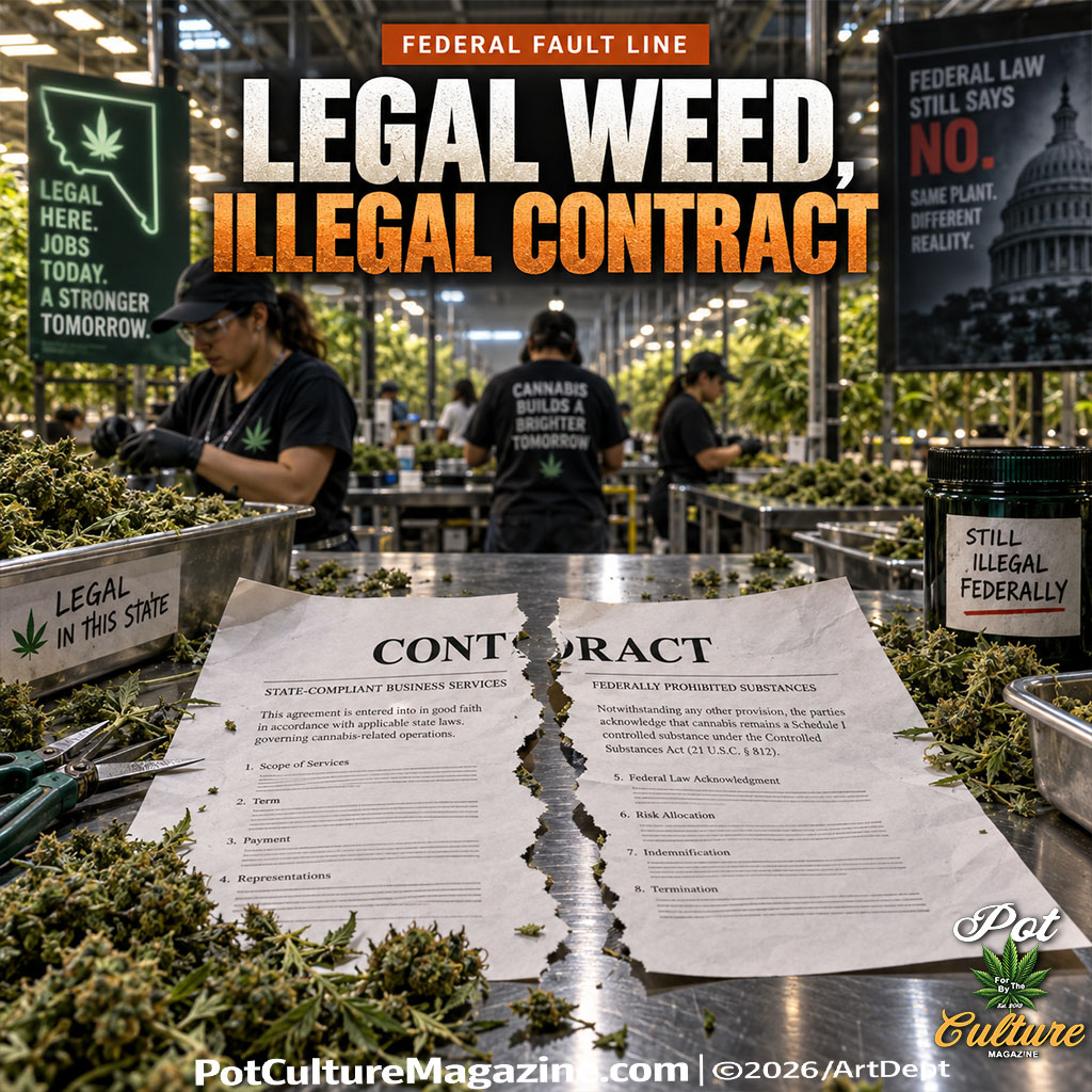 PotCultureMag's tweet photo. Legal Weed, Illegal Contract. A jury awarded nearly $32 million over a broken cannabis deal. Federal prohibition wiped out the win. 

https://t.co/UK7URK3fe2 

#PotCultureMagazine #CannabisBusiness #Cannabis #CannabisCulture #Michigan #CannabisNews #FederalCannabisLaws #News https://t.co/6UvQ540XFY