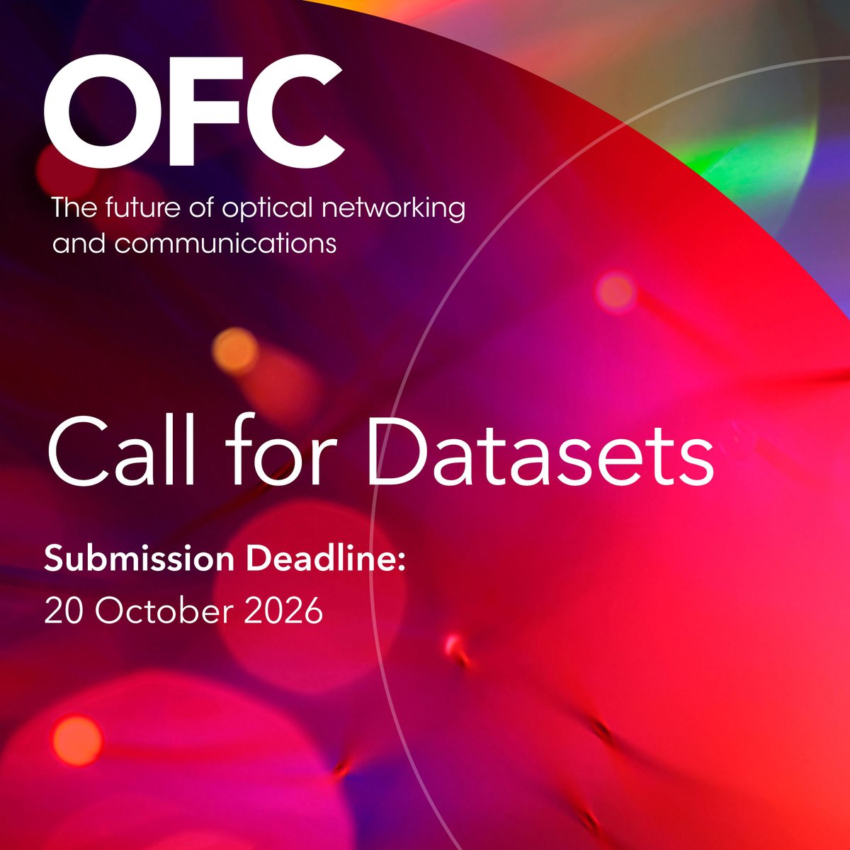ofcconference's tweet photo. Do you have a dataset that advances optical networking and communications?

#OFC27 provides a platform for researchers, scholars and industry practitioners to share real-world datasets for developing, evaluating, and showcasing machine-learning techniques: https://t.co/HXfxmdxNtH https://t.co/z74hOtuBg1