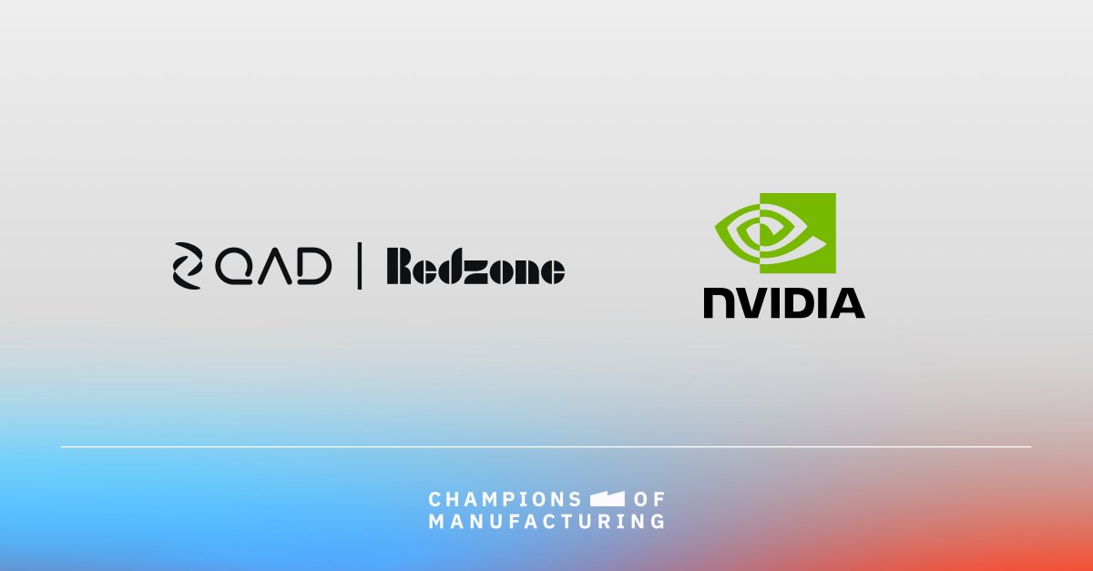 QAD_Community's tweet photo. Today at Champions of Manufacturing, we unveiled plans to integrate NVIDIA technologies to accelerate Manufacturing Intelligence, creating 1 system that turns fragmented data into real-time action.

This is the shift to a System of Action: https://t.co/iMTzXYZ3LT

#ChampionsofMFG https://t.co/BFoyfd7jrU