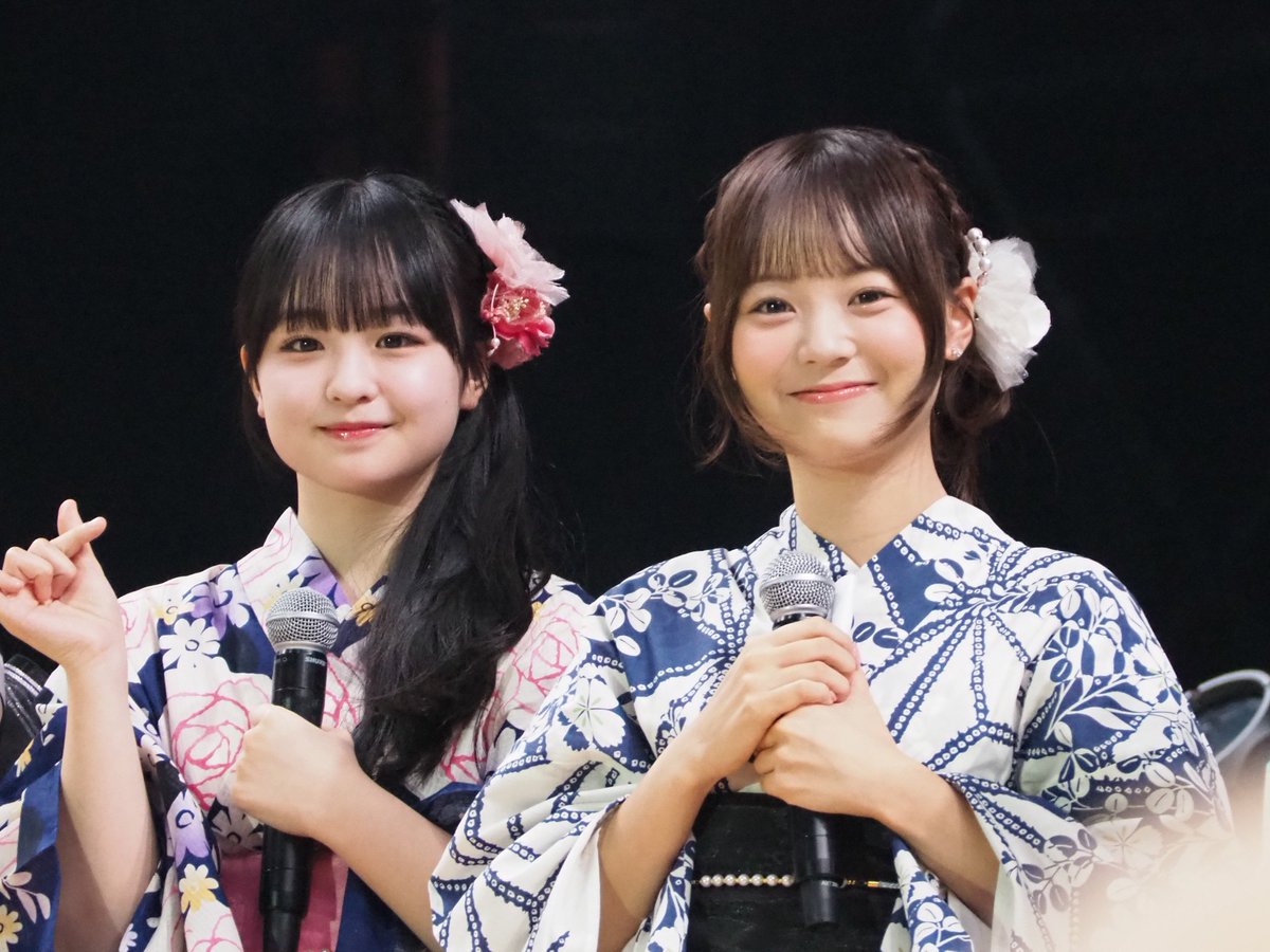 vaxm28's tweet photo. お披露目会で浴衣美人が二人
#Boostyファンまつり2026
#龍頭綺音 #大庭凜咲 https://t.co/Xr5TYHJRUt