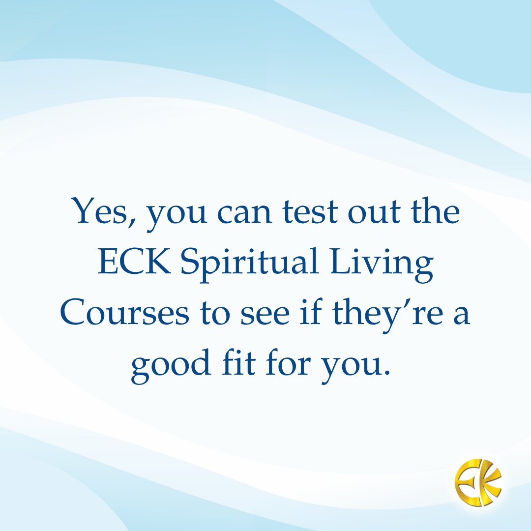 ECKANKAR's tweet photo. Ever wondered about trying out the ECK teachings?

Check out today's FAQ—I'm Not Sure Whether Eckankar is My Next Step. Can I Test It Out and See What it's Like?

Yes, you can test out the ECK teachings to see if they're a good fit for you. 

➡️Curious about the ECK Teachings? Explore the Spiritual Living Courses. Link in the comments!