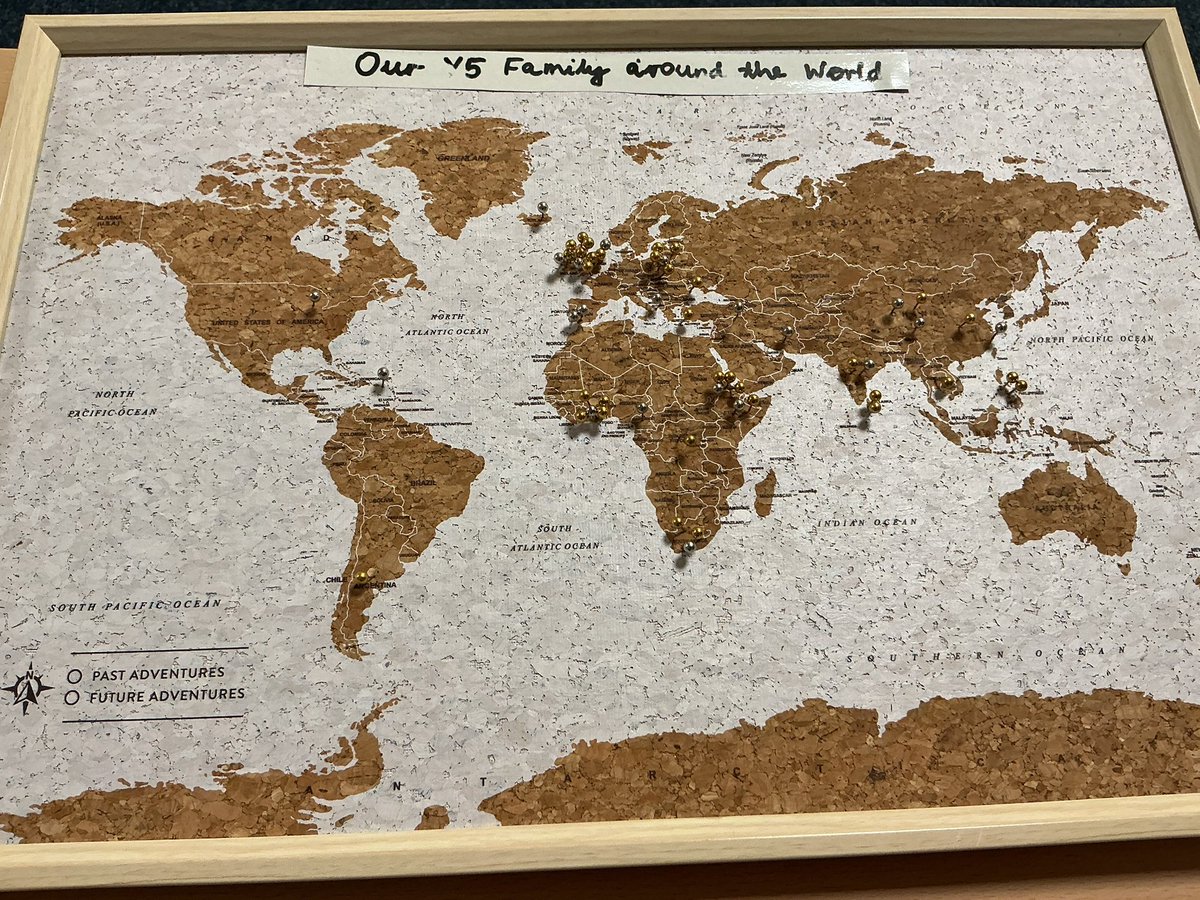 StMaryB17's tweet photo. #Y5 added pins to the countries connected to the stories of our families. We remembered that people in every country want peace, love and belonging. We may come from different places but are all part of StMary’s family. #RRSA #Peace #Art38 #Art2 https://t.co/6gxs5W1iT6