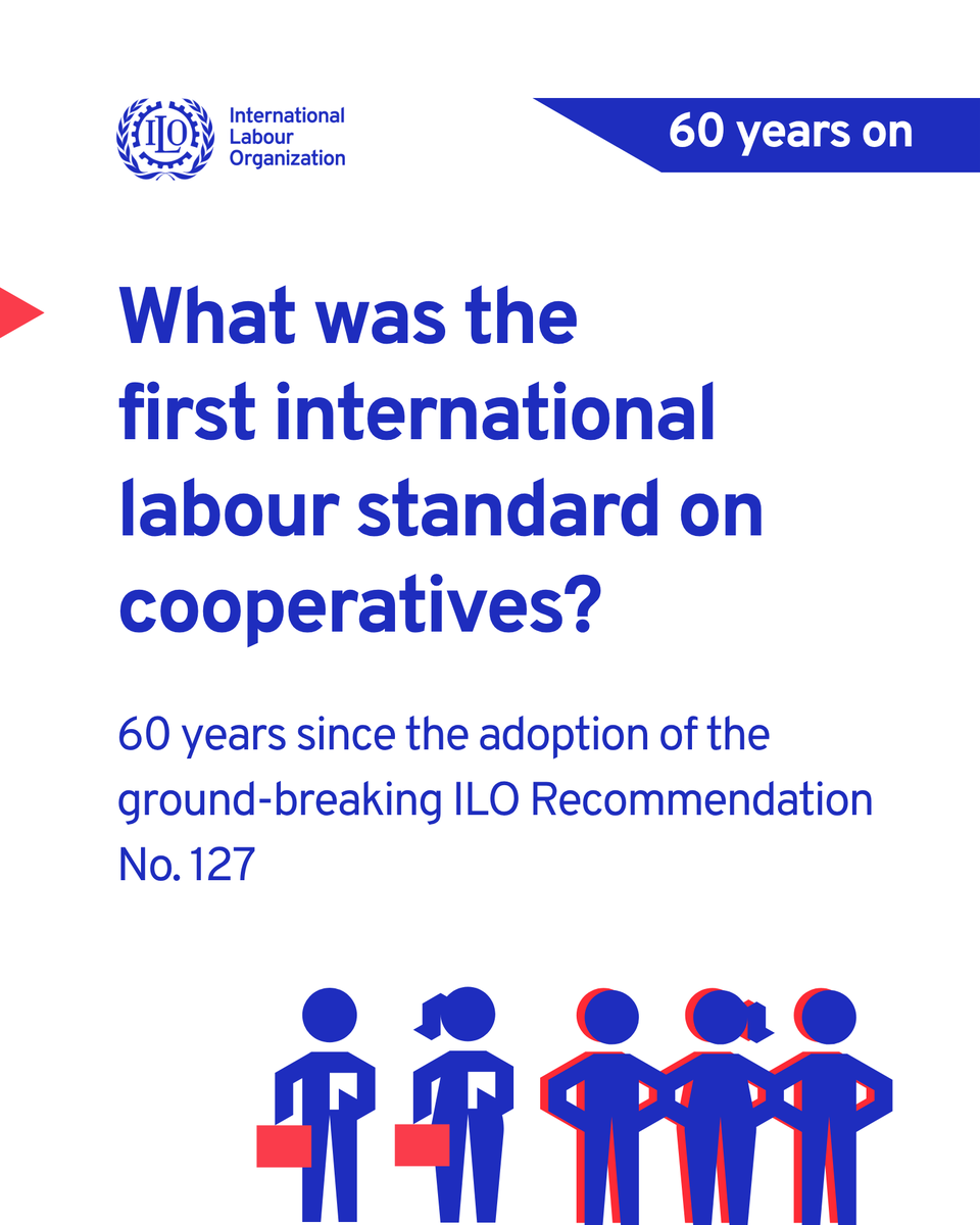 ilocoopsse's tweet photo. #DYK that the first international labour standard dedicated to cooperatives was adopted 60 years ago?

In 1966, the International Labour Conference adopted the Co-operatives (Developing Countries) Recommendation (No. 127), laying the foundation for the framework that followed.

Read more on why it matters: https://t.co/uziFqjJY4X