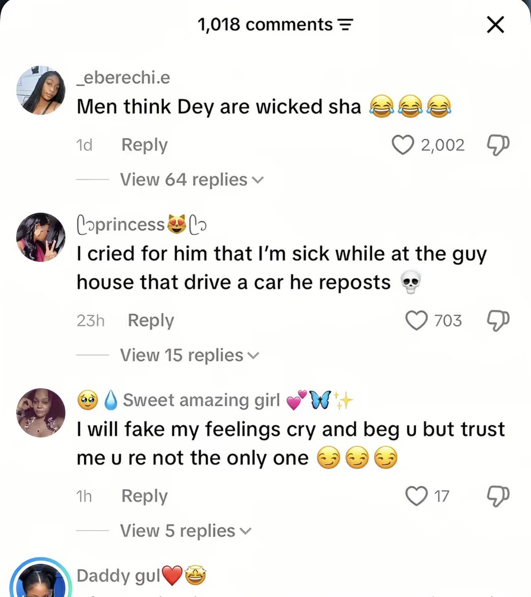 onlyCFrancisco's tweet photo. Y’all think men own are worse? 😂 welcome to the ladies’ world. Very anyhow settings 😓💔 https://t.co/4VLA2yk1pH