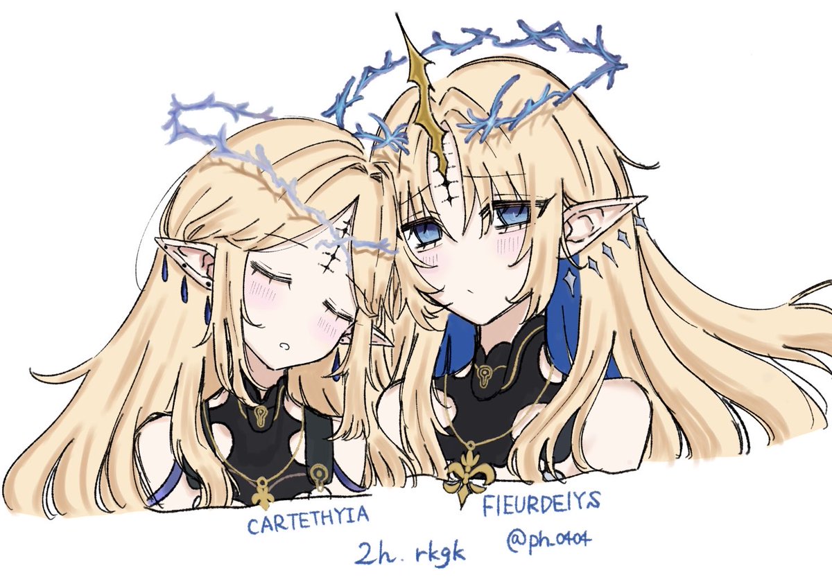 ph_0404's tweet photo. やっとこさ終わりました！みて！
🦄カルテジア＆フルールドリス⚔️
 #鳴潮 
 #鳴潮イラスト https://t.co/Iq4l0uH6ud
