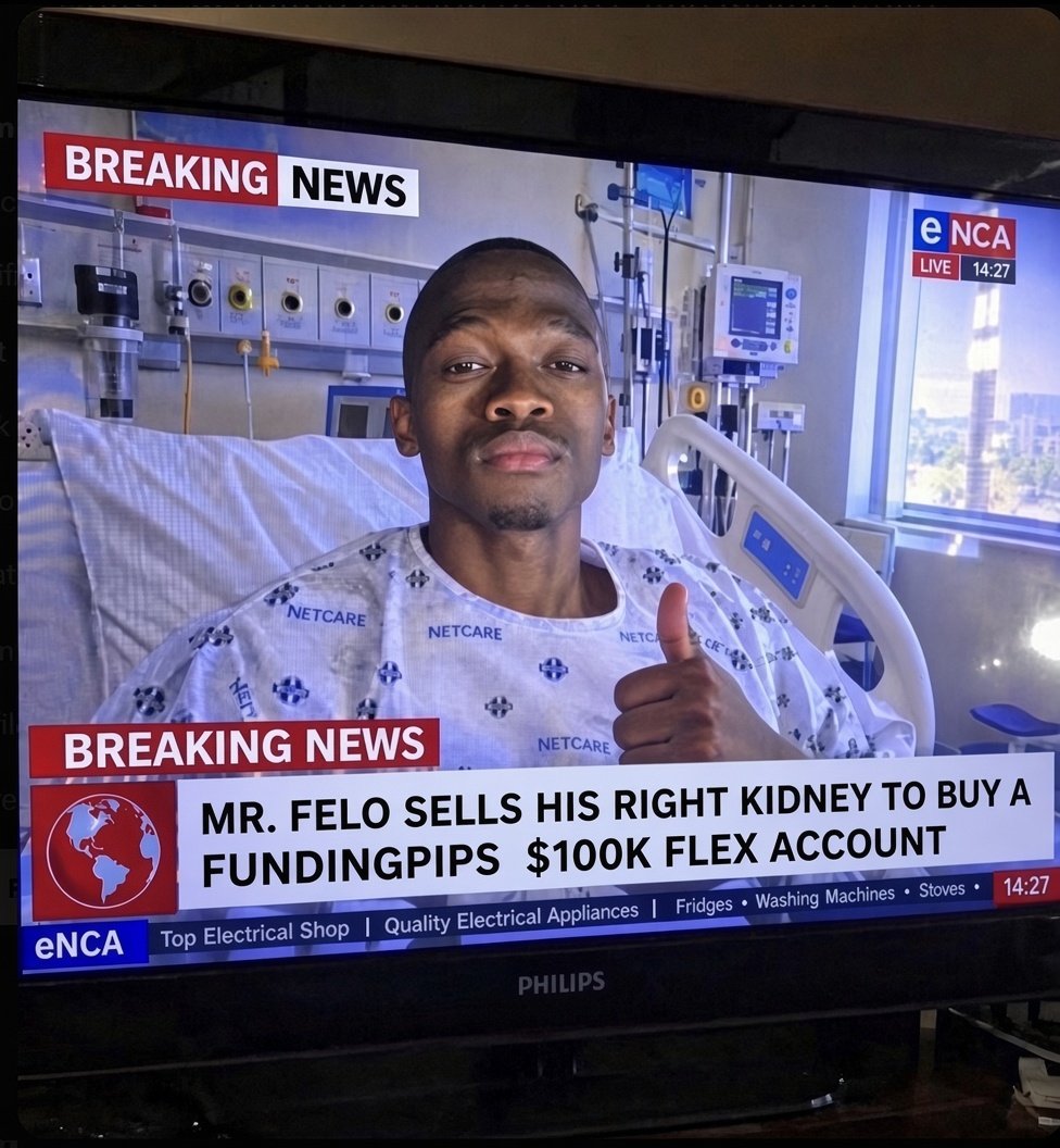 KakavellahFX's tweet photo. Some traders buy accounts with money. Mr Felo bought with his with a kidney 💀
@fundingpips Flex Account hits different with 12% max drawdown. The sacrifice was real 😂 @Khldfx  @avikkfp @ErkanOriginal 

#FundingPips #FP #FPpaysinseconds #viralvídeo 
NFA https://t.co/aLn4ktIOAk