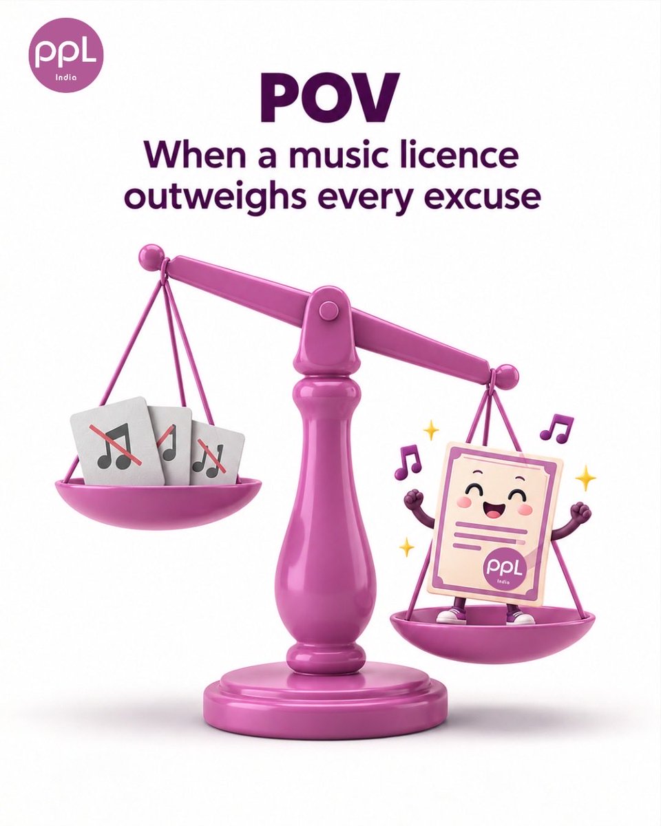 pplindia's tweet photo. No excuses. No shortcuts. 🎵

Whether it’s at your business or an event, PPL music license is a must. Play it right. Play it licensed.

For any queries drop us an email at corp@pplindia.org or give us a call at +91 9321911018. You can also WhatsApp us at 093219 11020 https://t.co/P0MWocrLFf