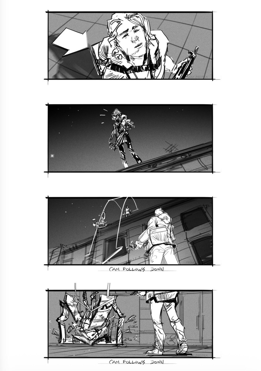 RENews_X's tweet photo. ✍️ Official storyboards for the “Jump Street with Zombies” scene from Zach Cregger’s 'RESIDENT EVIL' movie.

The storyboards were created by filmmaker, illustrator, and storyboard artist @A_youngamerican https://t.co/qe5tddTiVv