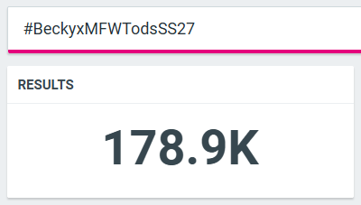 TrendForFB's tweet photo. [อัพเดตยอดก่อนนอน]

#BeckyxMFWTodsSS27 = 178.9K Posts

พรุ่งนี้จ่าเขียวจะมาสรุปเทรนด์ 24 ชม. ให้ แต่จะยังคงรายงานยอดแท็กนี้ต่อไปตลอดทริปนะคะ 

REBECCA FLY TO MFW
#TodsSS27
#MilanFashionWeek
#beckysangels #BeckyArmstrong‌ https://t.co/7hHlV1yZJE