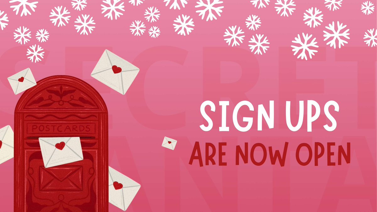 NKsecretsantaa's tweet photo. 💌 Sign-Ups are now Open!

•https://t.co/iJCTSlDMQ5 https://t.co/YQ5d4x4zpD